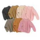 organic cotton chunky knit toddler baby sweater front view flat lay product photo