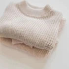 speckled cotton two piece toddler knit set back view flat lay product photo