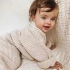 speckled cotton two piece toddler knit set side view or detail closeup photo