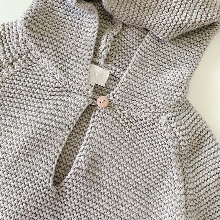 Cotton Hooded Baby Knit Jumper for custom baby knitwear OEM ODM supplier