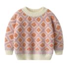 chenille diamond knit baby jumper sweater winter front view