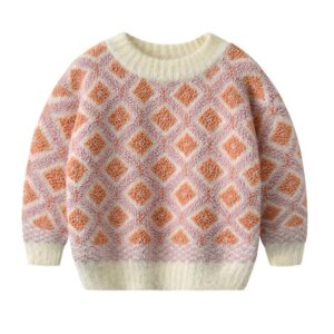 chenille diamond knit baby jumper sweater winter front view