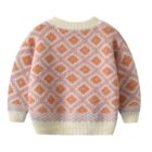 chenille diamond knit baby jumper sweater back view