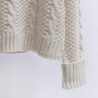 Winter Cable Knitted 2 Piece Women Set Long Sleeve Crop Top Knit Skirt custom women knitwear OEM ODM manufacturer
