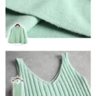 Sweater Dress Set Women Two Piece Solid Oversized Knit Ribbed custom women knitwear OEM ODM manufacturer