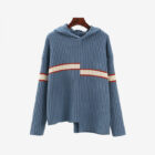 Slit Skirt Loose Irregular Hoodie Knit Top Ribbed Women Two Piece custom women knitwear OEM ODM manufacturer