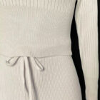 Rib Knit Long Sleeve Two Piece Casual Women Sweater Set Wide Leg custom women knitwear OEM ODM manufacturer