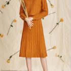 High Quality Winter Women Sweater Set Cable Knit Two Piece Skirt custom women knitwear OEM ODM manufacturer