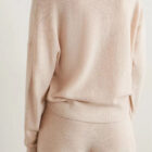 V Neck Cashmere Knit Sweater Set Women Shorts custom women knitwear OEM ODM manufacturer