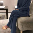 Logo Knit Sweater Set Women Top Trousers 2 Piece custom women knitwear OEM ODM manufacturer