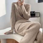 Knit Loungewear Pajama Sweater Set Women 2 Piece custom women knitwear OEM ODM manufacturer