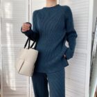 Knit Loungewear Pajama Sweater Set Women 2 Piece custom women knitwear OEM ODM manufacturer