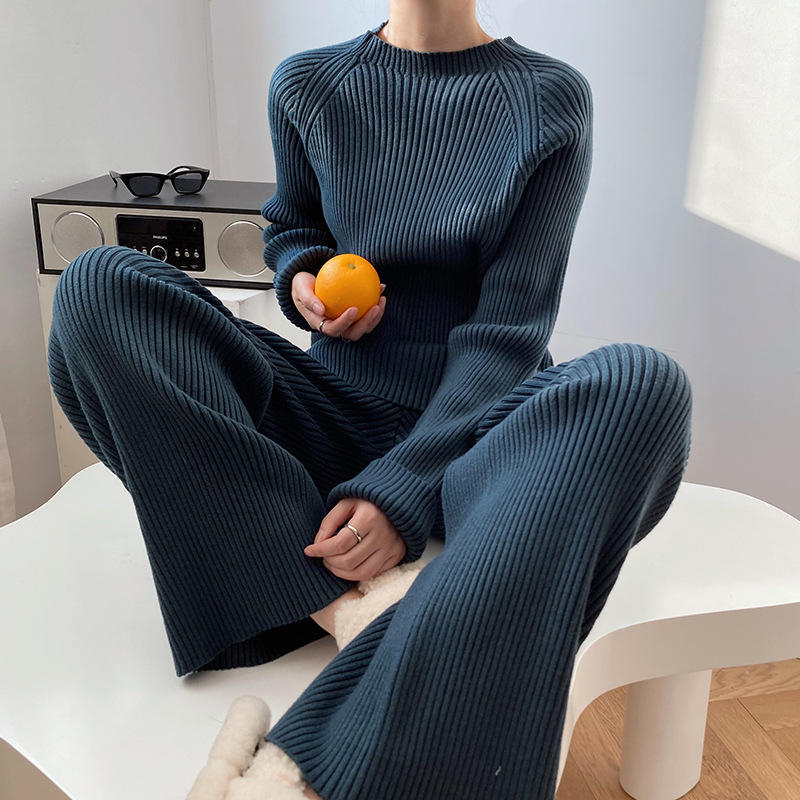 Knit Loungewear Pajama Sweater Set Women 2 Piece custom women knitwear OEM ODM manufacturer