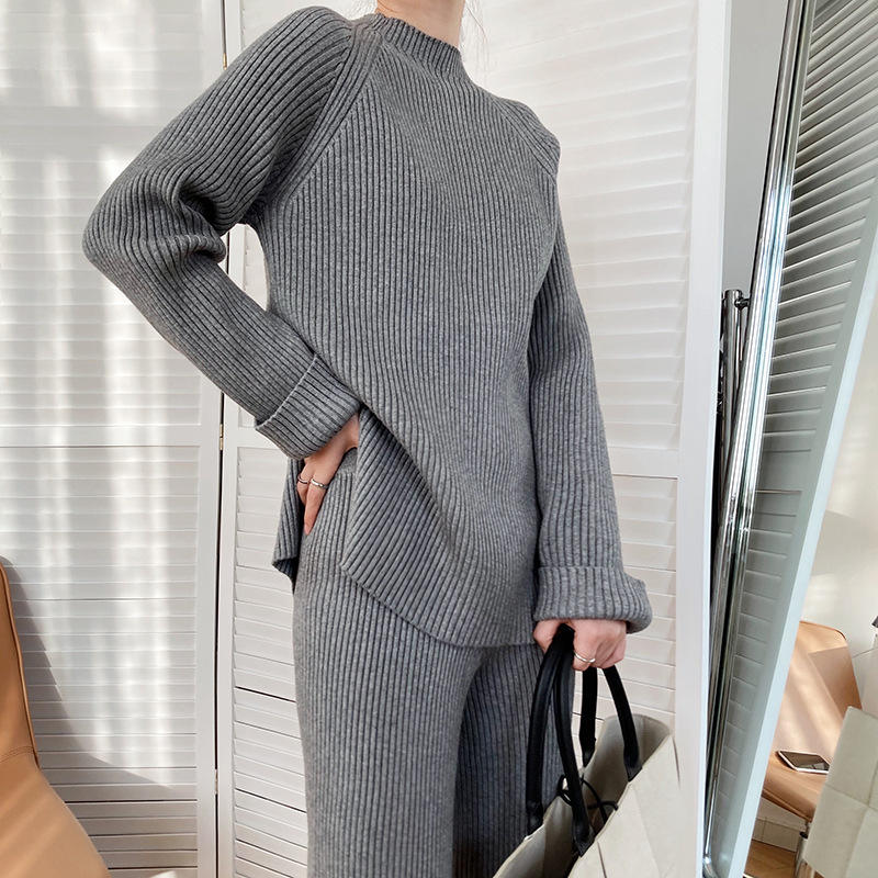 Knit Loungewear Pajama Sweater Set Women 2 Piece custom women knitwear OEM ODM manufacturer