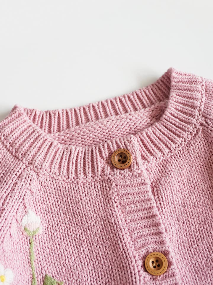 Hand Knit Flower Kids Girls Sweater Pullover custom baby knitwear OEM ODM supplier