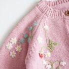 Hand Knit Flower Kids Girls Sweater Pullover custom baby knitwear OEM ODM supplier