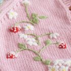 Hand Knit Flower Kids Girls Sweater Pullover custom baby knitwear OEM ODM supplier