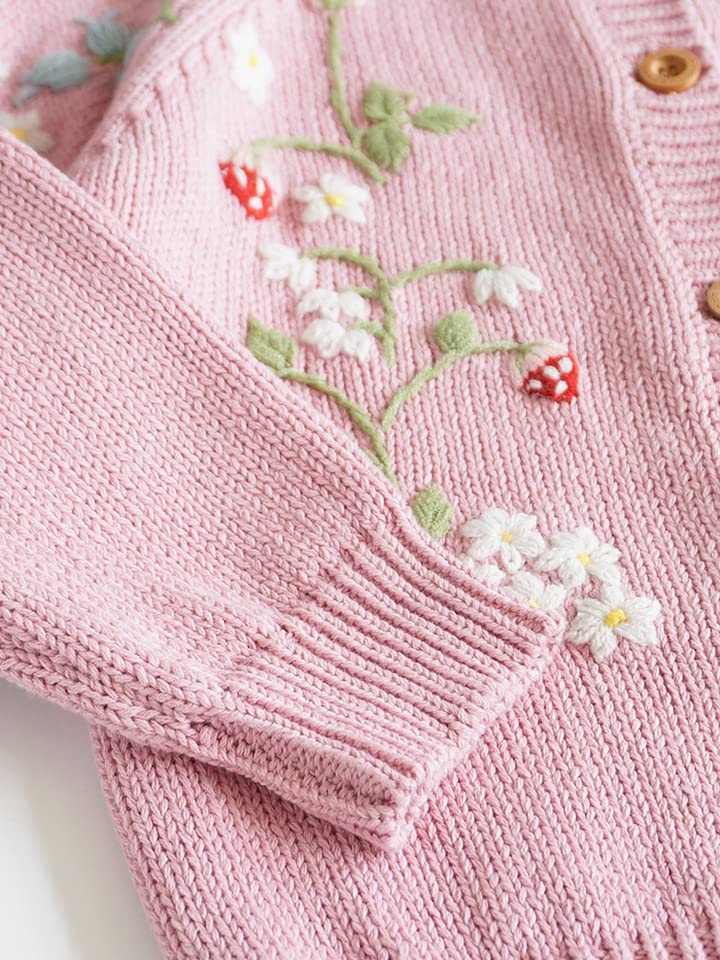 Hand Knit Flower Kids Girls Sweater Pullover custom baby knitwear OEM ODM supplier