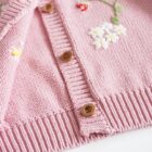 Hand Knit Flower Kids Girls Sweater Pullover custom baby knitwear OEM ODM supplier