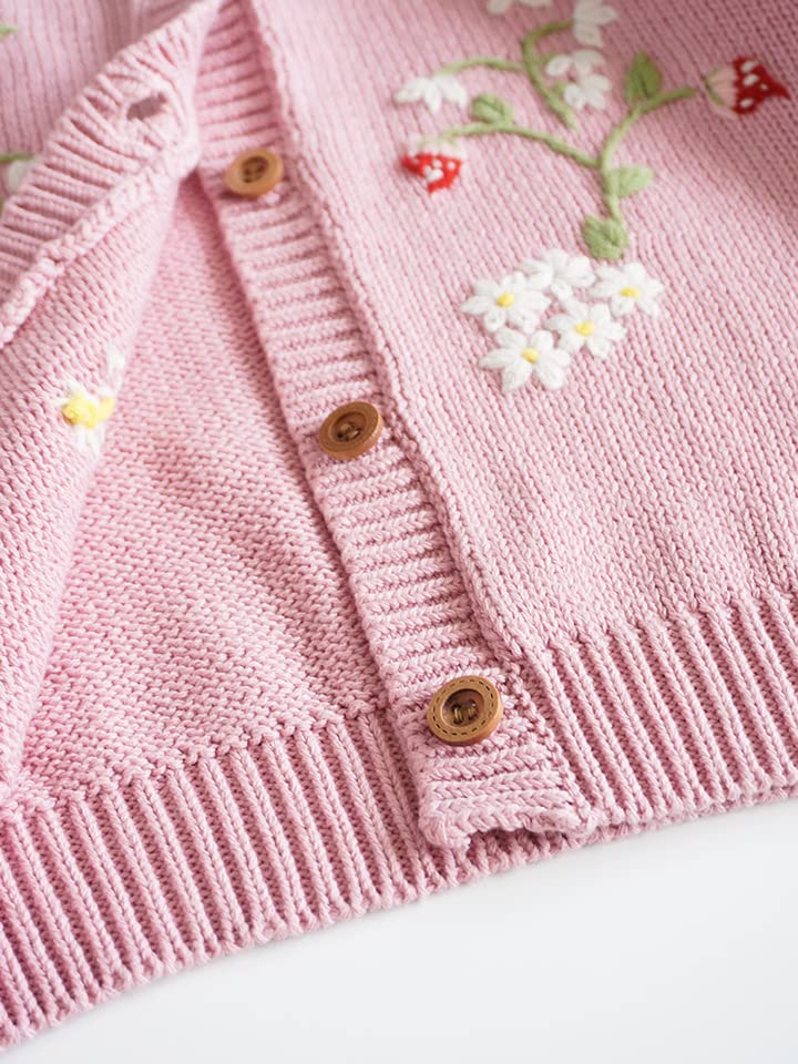 Hand Knit Flower Kids Girls Sweater Pullover custom baby knitwear OEM ODM supplier