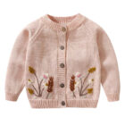 Logo Hand Knit Flower Kids Sweater Pullover custom baby knitwear OEM ODM supplier
