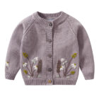 Logo Hand Knit Flower Kids Sweater Pullover custom baby knitwear OEM ODM supplier