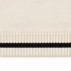 Contrast striped rib hem detail on custom embroidered sweater